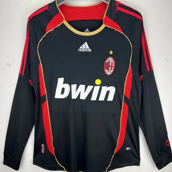 2006/07 AC Milan Third Black Long Sleeve Retro Soccer Jersey