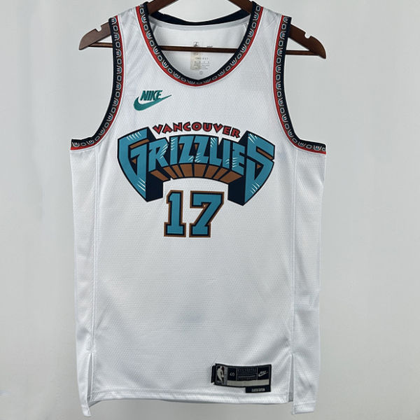 2025 Grizzlies MORANT #17 White NBA Retro Jerseys Hot Pressed