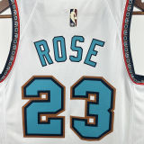 2025 Grizzlies ROSE #23 White Retro NBA Jerseys Hot Pressed