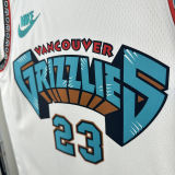 2025 Grizzlies ROSE #23 White Retro NBA Jerseys Hot Pressed