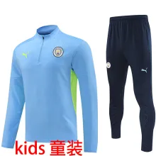 2025 Man City Sky Blue Kids Sweater Tracksuit