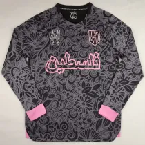 2024/25 Palestine Black Long Sleeve Soccer Jersey 阿拉伯文