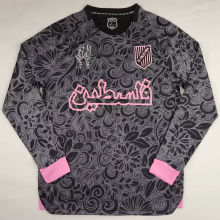 2024/25 Palestine Black Long Sleeve Soccer Jersey 阿拉伯文