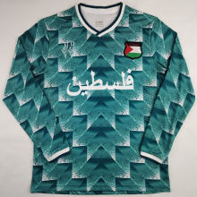 2025 Palestine Retro Style Long Sleeve Soccer Jersey