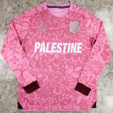2024/25 Palestine Pink Long Sleeve Soccer Jersey 英文