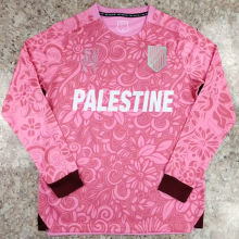 2024/25 Palestine Pink Long Sleeve Soccer Jersey 英文
