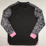 2024/25 Palestine Black Long Sleeve Soccer Jersey 阿拉伯文