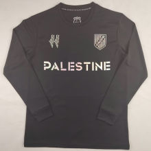 2025 Palestine Black Long Sleeve Soccer Jersey 英文
