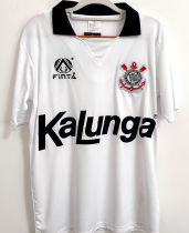 1990 Corinthians Home White Retro Soccer Jersey