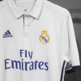 2016/17 RM White Home Retro Player Version Soccer Jersey 球员版