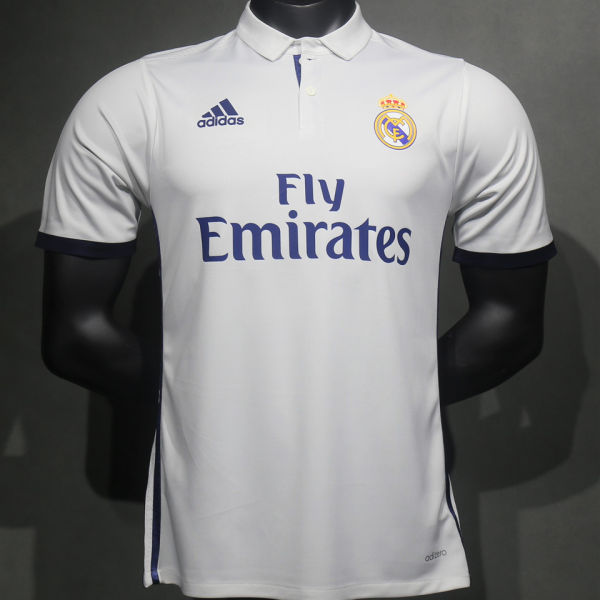 2016/17 RM White Home Retro Player Version Soccer Jersey 球员版