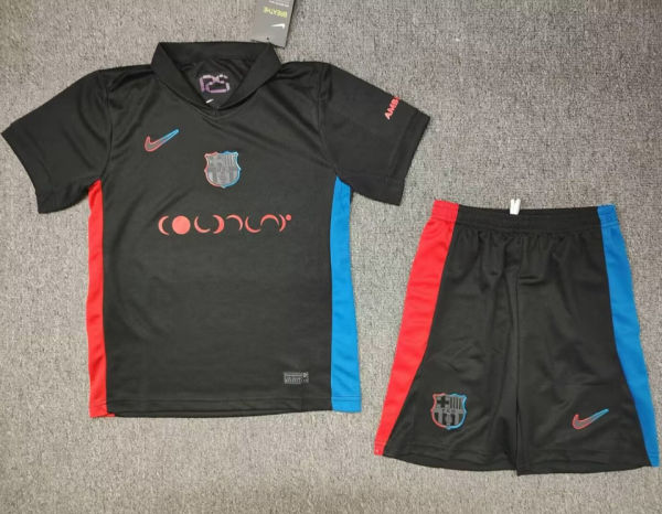2024/25 BA Away Black Kids Soccer Jersey 胸前长广告