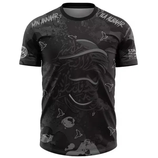 2025 Palestine Black Fans Soccer Jersey 旗帜特别版
