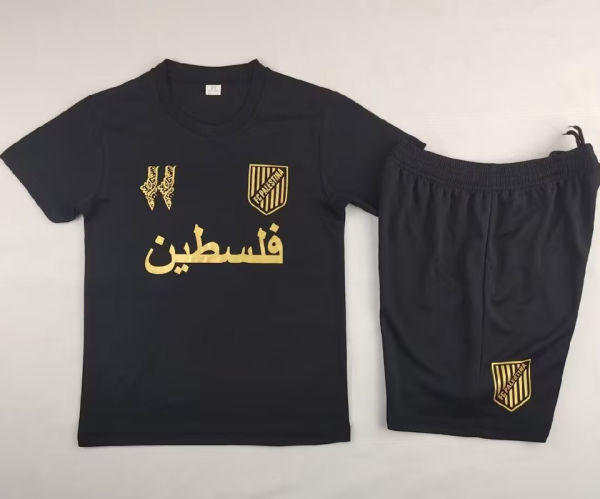 2025 Palestine Kids Soccer Jersey 金色阿拉伯文