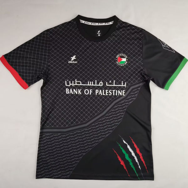 2025 Palestine Black Fans Soccer Jersey 黑花