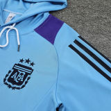 2025 Argentina Blue Hoody Zipper Jacket Tracksuit