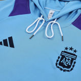 2025 Argentina Blue Hoody Zipper Jacket Tracksuit