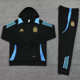 2025 Argentina Black Hoody Zipper Jacket Tracksuit