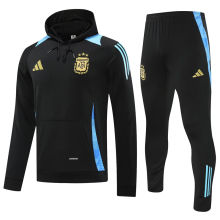 2025 Argentina Black Hoody Zipper Jacket Tracksuit