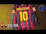 2005/06 RONALDINHO #10 BA Home Long Sleeve Retro Jersey(Have Pacth League Edition Signed联赛版有签名有章）★★