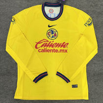 2024/25 Club America Home Yellow Long Sleeve Fans Jersey