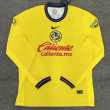 2024/25 Club America Home Yellow Long Sleeve Fans Jersey