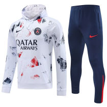 2025 PSG White Hoody Zipper Jacket Tracksuit