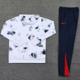 2025 PSG White Hoody Zipper Jacket Tracksuit