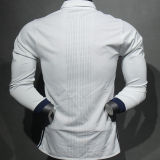 2016/17 RM White Home Retro Player Version Long Sleeve Jersey 球员版