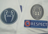 2016/17 RM White Home Retro Player Version Long Sleeve Jersey 球员版