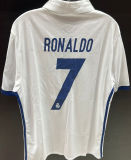 2016/17 RM White Home Retro Player Version Long Sleeve Jersey 球员版