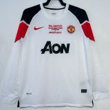 2010/11 M Utd Away Retro UCL Version Long Sleeve Soccer Jersey（胸前有绣欧冠决赛小字）