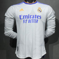 2021/22 RM Home White Player Version Long Sleeve Soccer Jersey