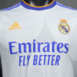 2021/22 RM Home White Player Version Long Sleeve Soccer Jersey