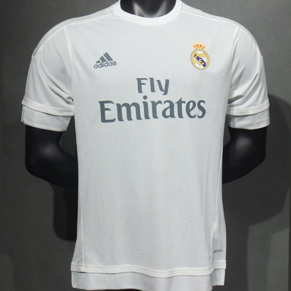 2015/16 RM White Home Retro Player Version Soccer Jersey 球员版