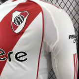 2024/25 River Plate White Player Version Long Sleeve Jersey