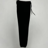 2025 TNF Black Pure Cotton Sports Trousers Zipper style