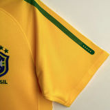 2010 Brazil Home Yellow Retro Soccer Jersey