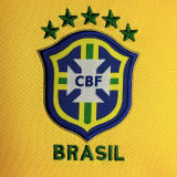2010 Brazil Home Yellow Retro Soccer Jersey