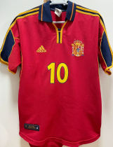 2000 Spain Home Red Retro Soccer Jersey