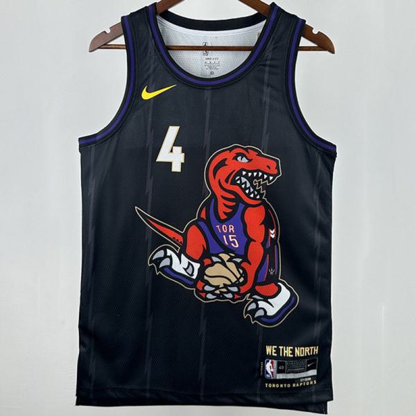 2025 Timberwolves BARNES #4 Black NBA Jerseys 热压