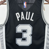 2023/24 Spurs PAUL #3 Black NBA Jerseys