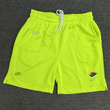 2025 NK Fluorescent Green Embroidered Multicolor Logo Casual Short Pants CN02萤光绿