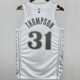 2025 Mavericks THOMPSON #31 White NBA Jerseys