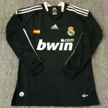 2008/09 RM Away Black Retro Long Sleeve Soccer Jersey