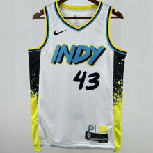 2025 Pacers SIAKAM #43 White City Edition NBA Jerseys