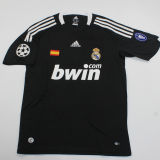 2008/09 RM Away Black Retro Long Sleeve Soccer Jersey