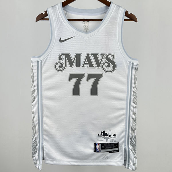 2025 Mavericks DONCIC #77 White NBA Jerseys