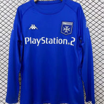 2003/04 AJ Auxerre Away Blue Retro Long Sleeve Soccer Jersey 欧塞尔