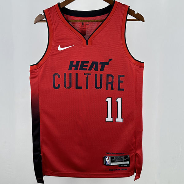 2025 Miami Heat JAQUEZ JR. #11 Red City Edition NBA Jerseys 热压